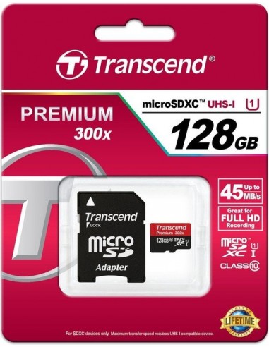 Transcend Premium 128GB microSDXC card, memory...