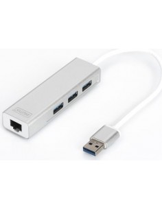 Digitus USB 3.0 3-Port Hub with Gigabit LAN, USB hub...