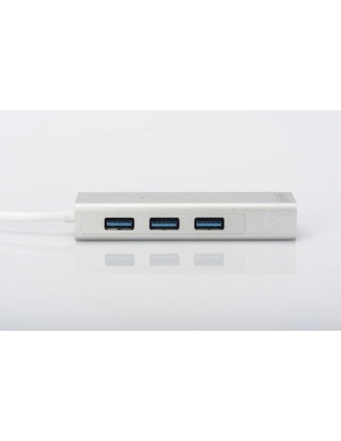 Digitus USB 3.0 3-Port Hub with Gigabit LAN,...