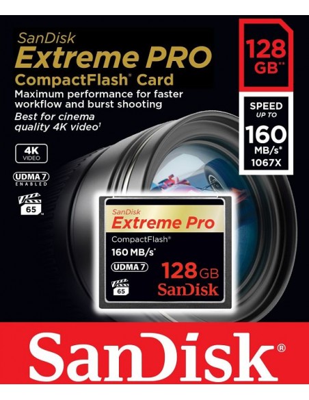 SanDisk CompactFlash card 128GB, Memory Card (SDCFXPS-128G-X46)