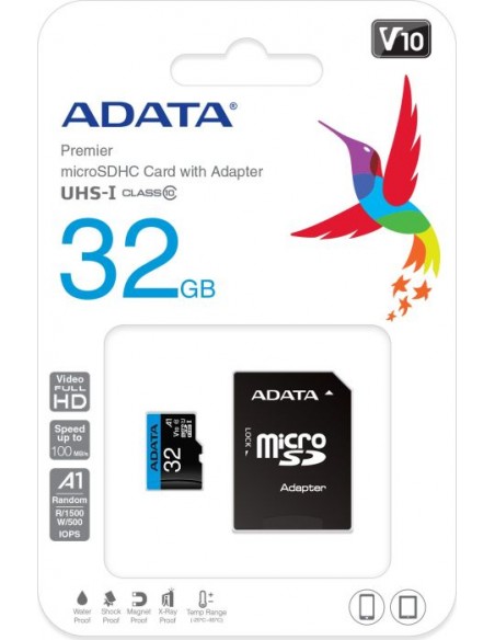 ADATA Premier 32GB microSDHC, Memory Card (AUSDH32GUICL10A1-RA1)