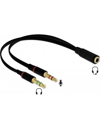 DeLOCK Headset Adapter 1x3,5 jack 2x3.5 3Pin plug Klink (65967)