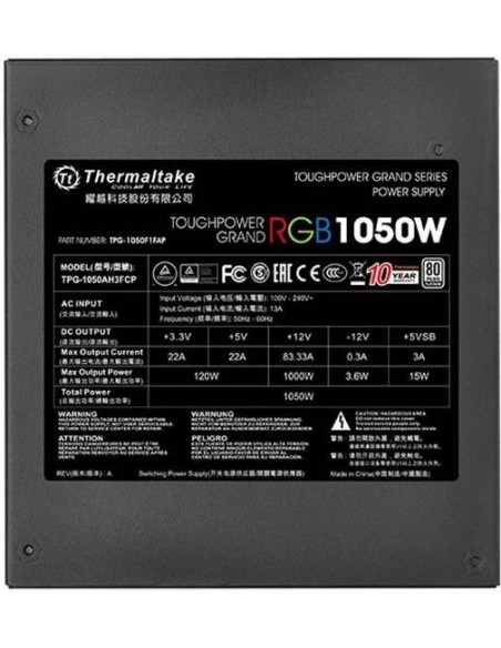 Thermaltake Toughpower Grand 1050W Platinum RGB, PC Power Supply (PS-TPG-1050F1FAPE-1)
