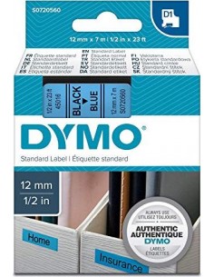 Dymo D1 12mm Black/Blue labels 45016