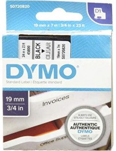 Dymo D1 19mm Black/Clear labels 45800