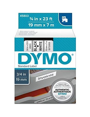 Dymo D1 19mm Black/White labels 45803