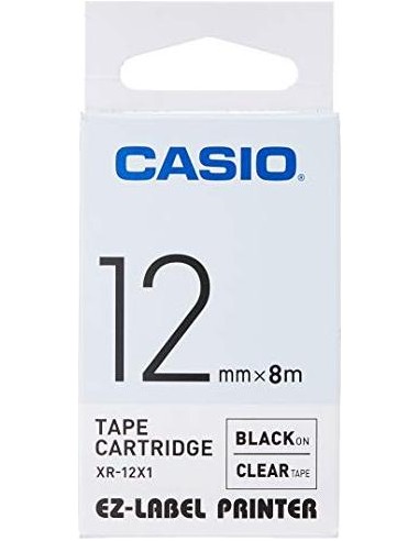 Casio XR-12 X 12 mm black on clear