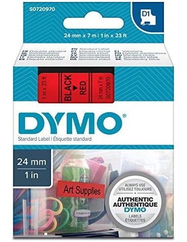 Dymo D1 24mm Black/Red labels 53717