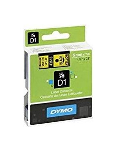 Dymo D1 6mm Black/Yellow labels 43618