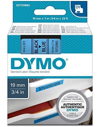 Dymo D1 19mm black/blue labels 45806