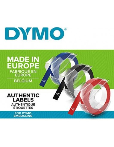 3x1 Dymo Embossing Labels Multi-Pack 9mm (red/blue/black)