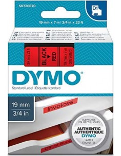 Dymo D1 Schriftband 19 mm x 7 m black to red
