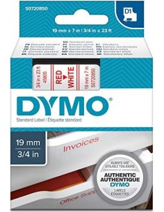 Dymo D1 19mm Red/White labels 45805