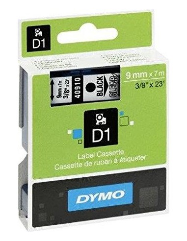 Dymo D1 Standard 9mm black on green             45809