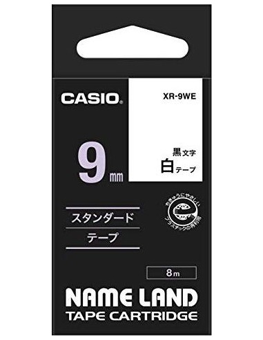 Casio XR-9 WE 9 mm black on white