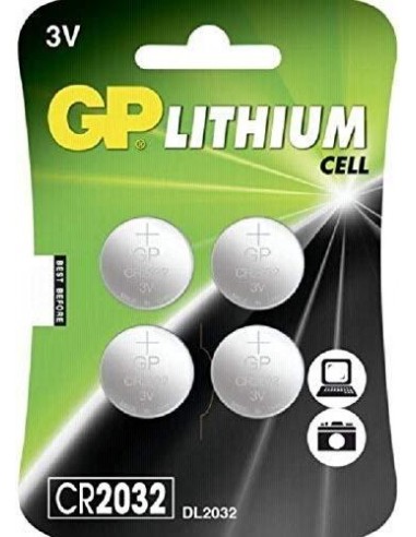 1x4 GP CR2032 Lithium Cell 3V