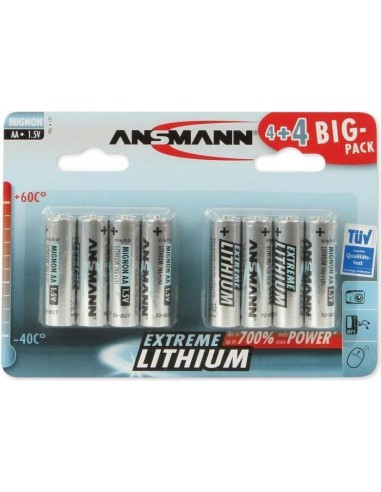 4+4 Ansmann Extreme Lithium AA Mignon LR 6 Big Pack