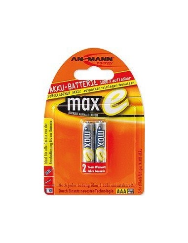 1x2 Ansmann maxE NiMH rech. bat. Micro AAA 800 mAh german