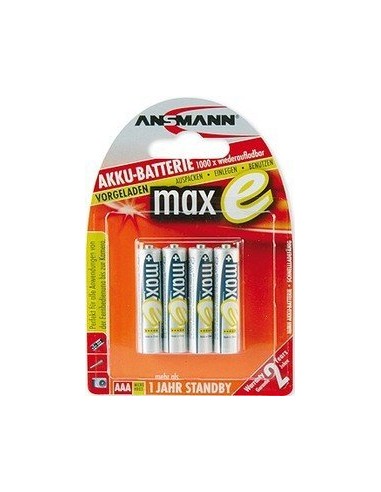 1x4 Ansmann maxE NiMH rech. bat. Micro AAA 800 mAh german