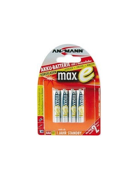 1x4 Ansmann maxE NiMH rech. bat. Micro AAA 800 mAh german