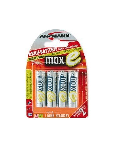 1x4 Ansmann maxE NiMH rech.bat. Mignon AA 2100...