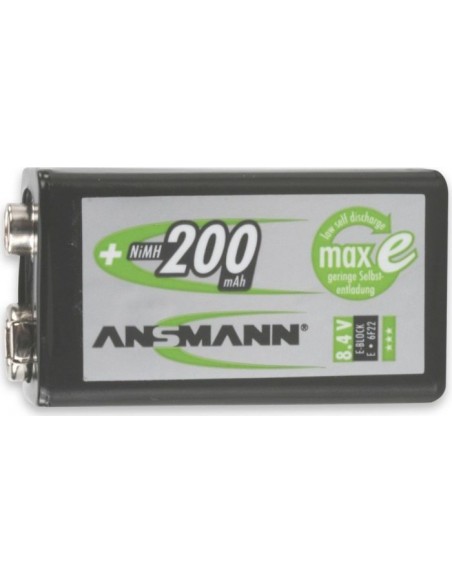 1 Ansmann maxE NiMH rech.bat. 9V block 200 mAh german