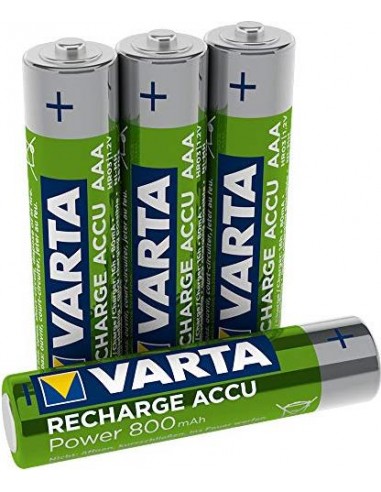 1x4 Varta Rechargeable Accu AAA Ready2Use NiMH 800 mAH Micro