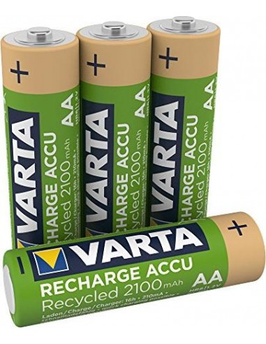 1x4 Varta RECHARGE ACCU Recycled 2100 mAH AA Mignon NiMH