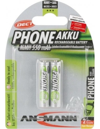 1x2 Ansmann maxE NiMH rech.bat. Micro AAA 550 mAh DECT PHONE