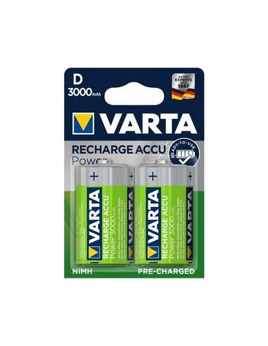 1x2 Varta Rechargeable Akku D Ready2Use NiMH Mono 3000 mAh