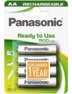 1x4 Panasonic NiMH Mignon Accu AA 1900 mAh Ready to Use