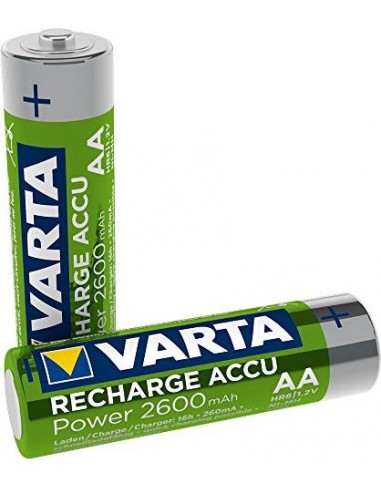 1x2 Varta Rechargeable Accu AA NiMH 2600 mAh Mignon