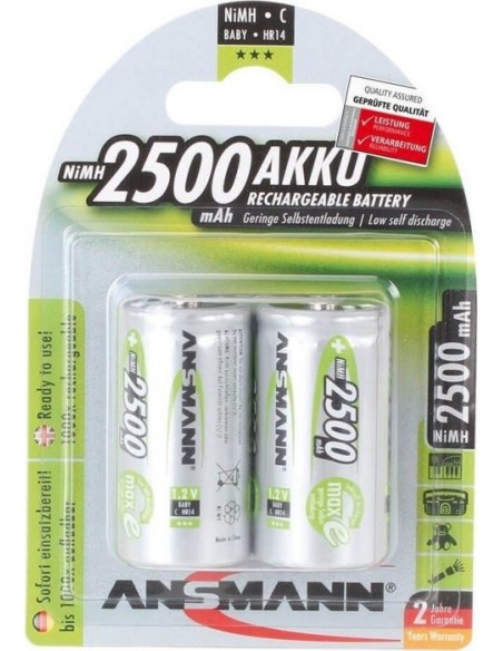 1x2 Ansmann maxE NiMH rech.bat. Baby C 2500 mAh