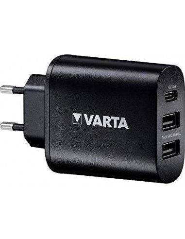 Varta Wall Charger 27W 2 x USB 2,4A + USB Type C 3,0A