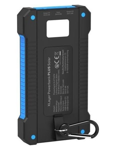 Xlayer Powerbank PLUS Solar Black/Blue 8000mAh
