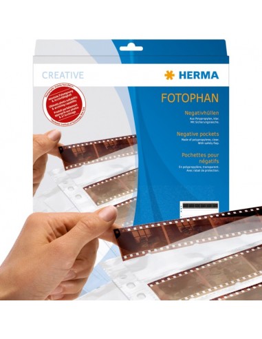 Herma Negative pockets  PP clear 100 Sheets/5-Strips         7767
