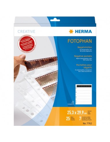 Herma Negative packets PP clear 25 Sheets/6-Strips 7762