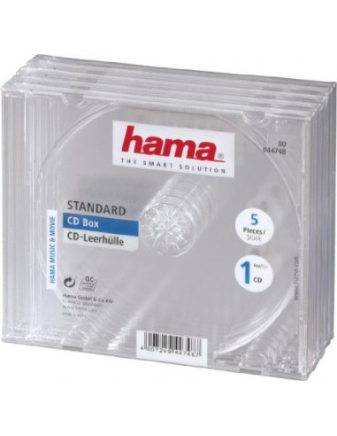 1x5 Hama CD Jewel-Case transparent                44748
