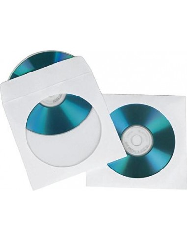 1x100 Hama CD/DVD Paper Sleeves white                      62672