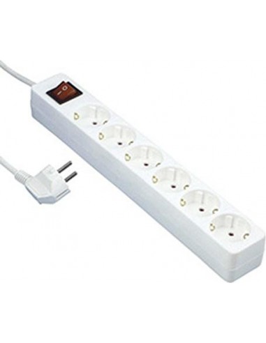 REV Socket line    6-fold 1,4 m with switch   white