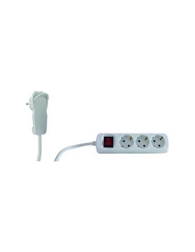 REV Multiple Socket 2m 3fold Flat Connector with switch white