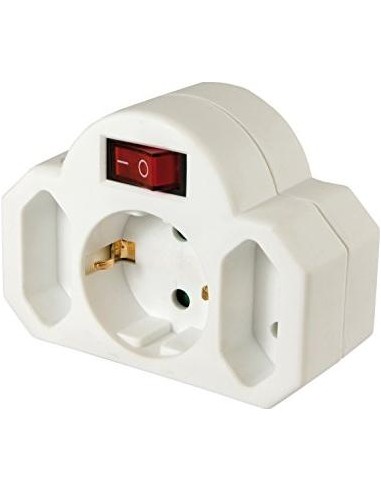Hama Multi Socket 3-fold adapter with switch white