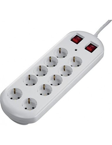 Hama Socket Line 10-fold 2 switch white 2 m