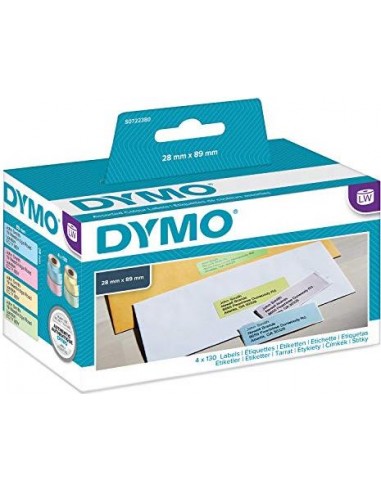 Dymo Labels Colour Assorted 89mm x 28mm / 4 x 130 pcs  99011
