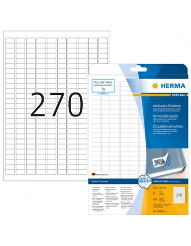 Herma Removable Labels   17,8x10 25 Sh. DIN A4 6750 pcs. 10000