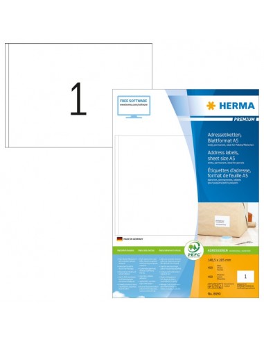 Herma Address Labels  148,5x205 400 Sheets DIN A5 400 pcs. 8690