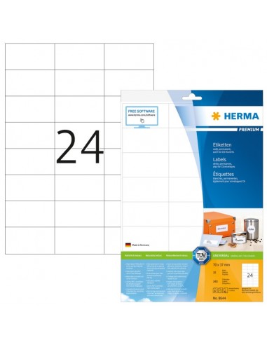 Herma Labels 70x37 white 10 Sheets DIN A4 240 pcs. 8644