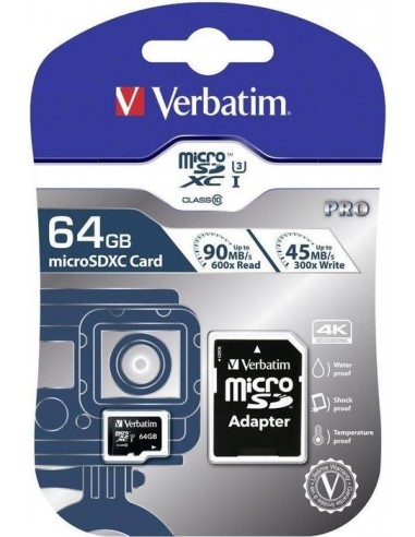 Verbatim microSDXC Pro      64GB Class 10 UHS-I...