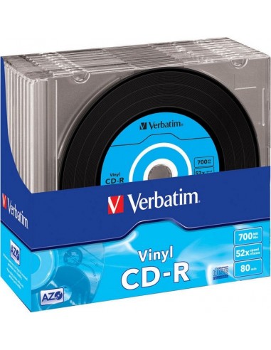 1x10 Verbatim CD-R 80 / 700MB 52x Speed, Vinyl Surface, Slim