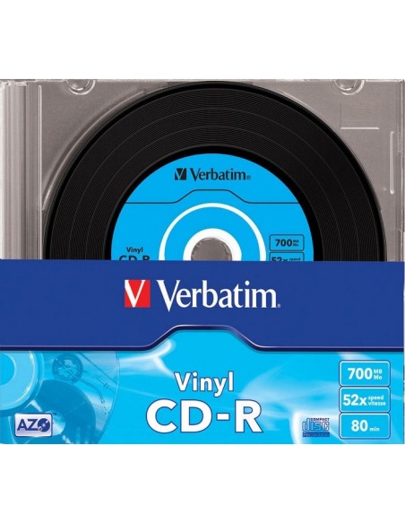 1x10 Verbatim CD-R 80 / 700MB 52x Speed, Vinyl Surface, Slim